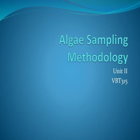 Sampling methodology of micro and macro algae