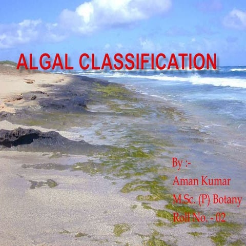 Algal classification on the basis of chloroplast pigment
