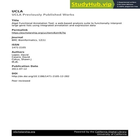 Algal Functional Annotation Tool | PDF