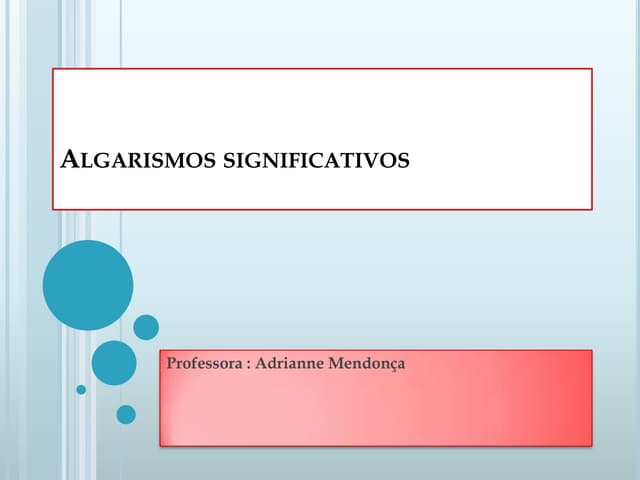 Algarismos significativos