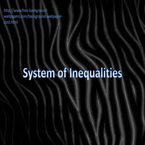 Algebra Systems of Inequalities