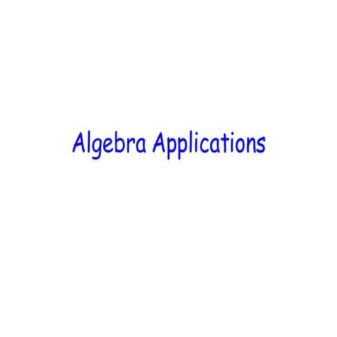 Algebra Applications
