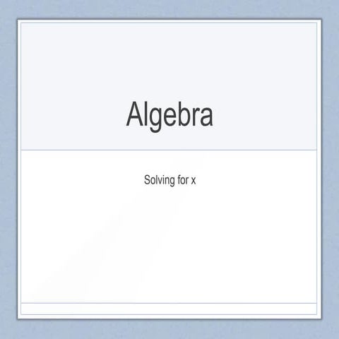Algebra