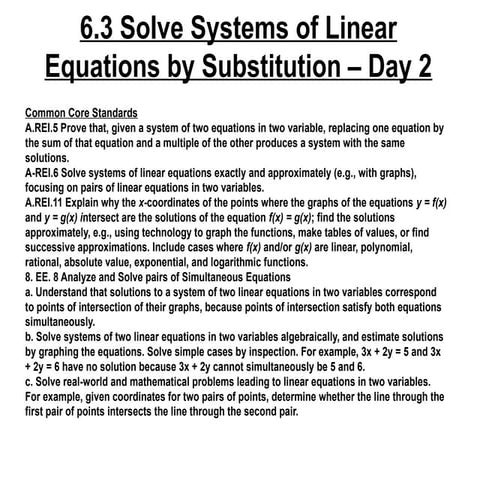 Algebra163SolveSystemsofLinearEquationsbySubstitutionDay2-1.pptx