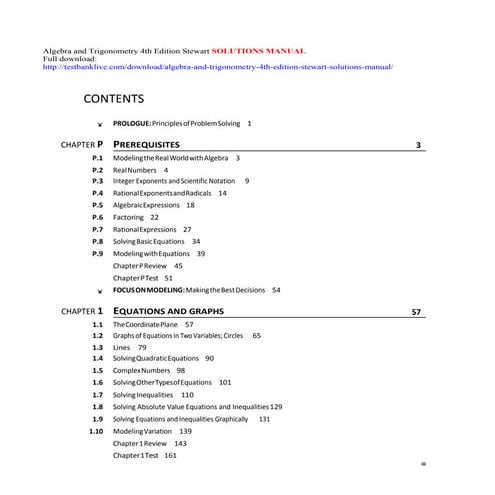 Algebra and trigonometry 4th edition stewart solutions manual