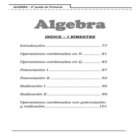Algebra - I bimestre.