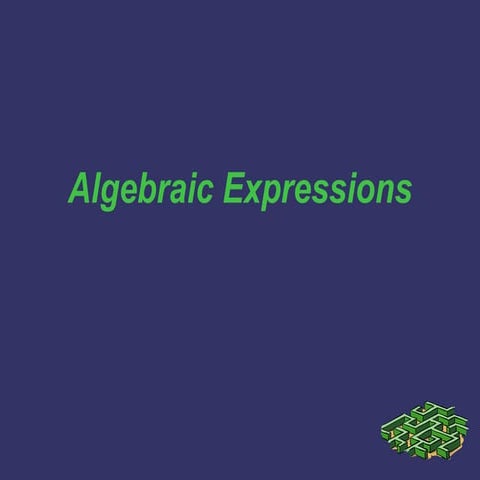 Algebraic expressions