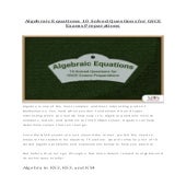 Algebraic Equations 10 Solved Questions for GSCE Exams Preparations.pdf