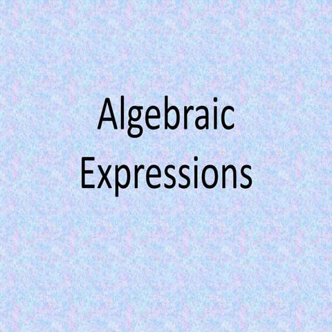 Algebraic Expression