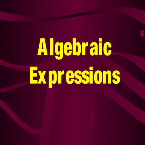 Algebraic expressions