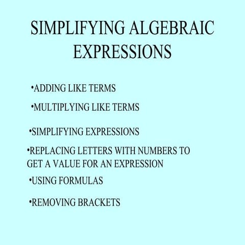 Algebraicexpressions1.2