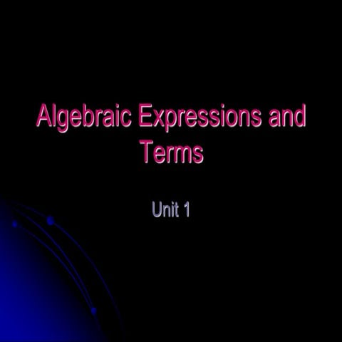 Algebraic expressions and_terms