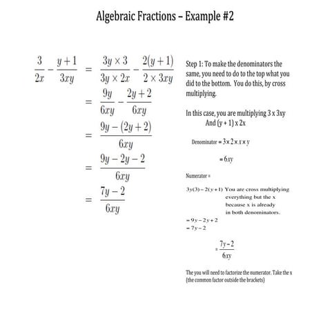 Algebraic fractions example 2