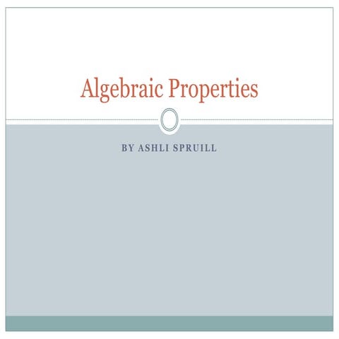 Algebraic properties pp