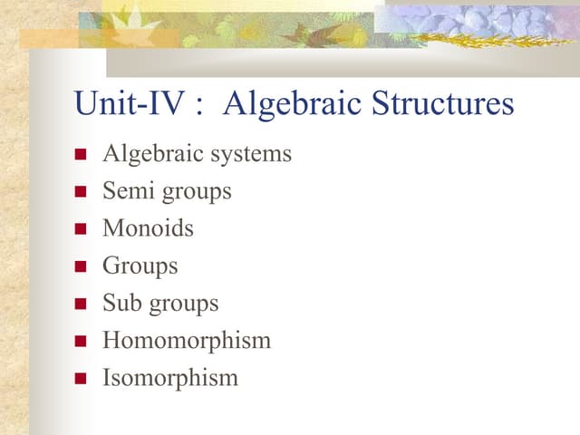 Algebraic structures