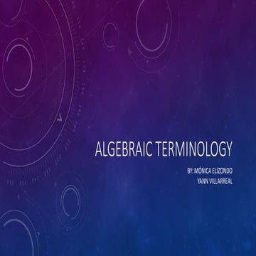 Algebraic terminology 