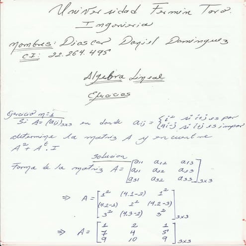 Algebra lineal  dioscar  dominguez