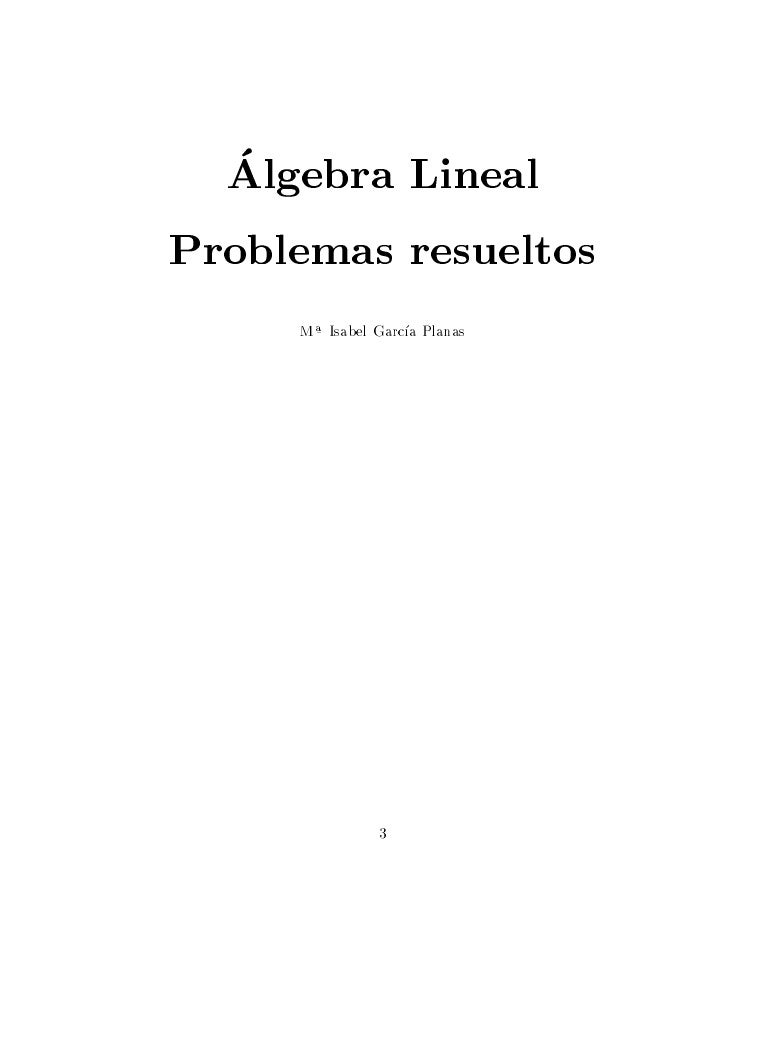 Algebra Lineal Problemas Resueltos