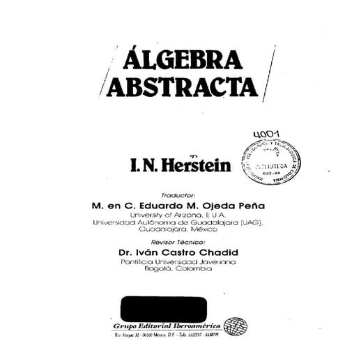 Algebra moderna herstein | PDF
