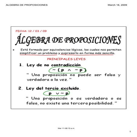 Algebra proposiciones