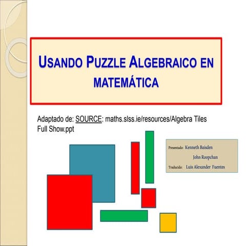 Algebra usando algeblock