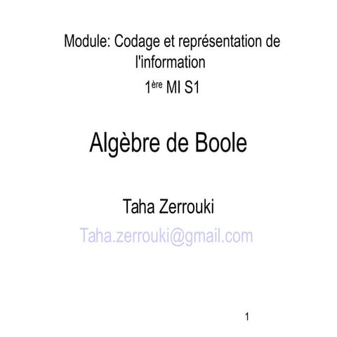 Alg ebre de boole ionction-logique-p1