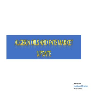 Algeria oils and fats market uptde