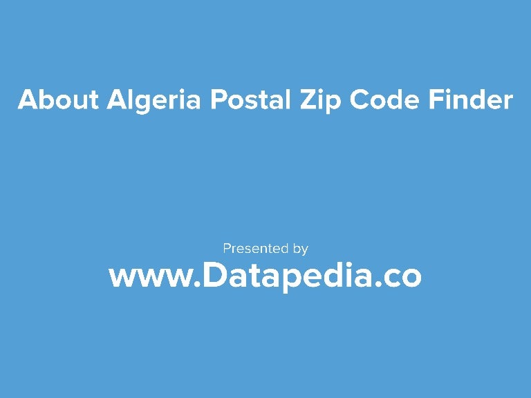 Algeria Postal Zip Codes Lookup Datapedia