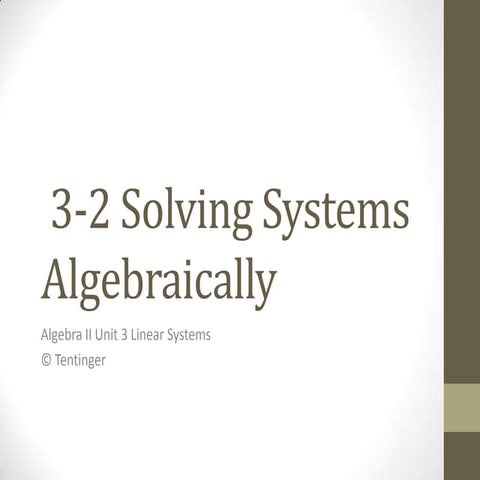 Alg II Unit 3-2-solvingsystemsalgebraically