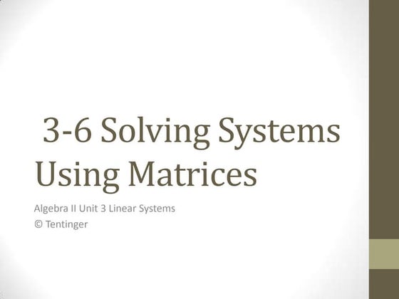 Matrices | PPT