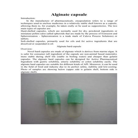 Alginate capsules | PDF