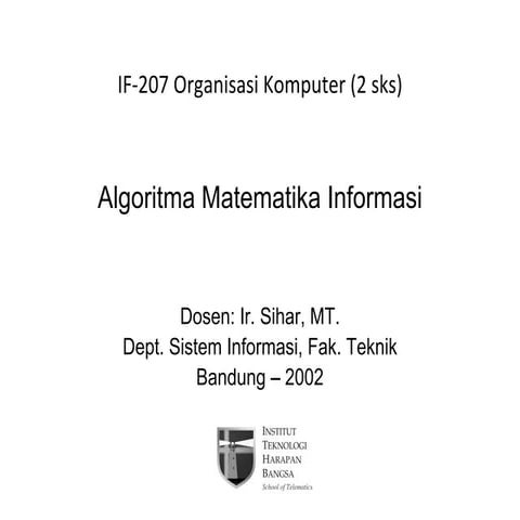 Algoritma Matematika Informasi