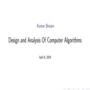 Basic Fresher Algorithm | PPT