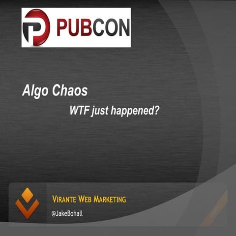 Algorithm Chaos - PubCon NOLA 2014 by Jake Bohall of Virante