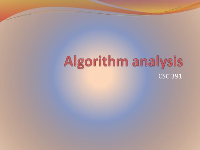 Algo analysis