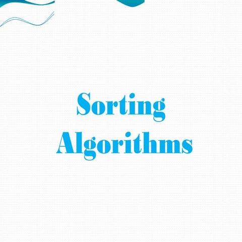 Sorting Algorithm | PPT