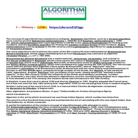 Algorithm - History and introduction | PDF