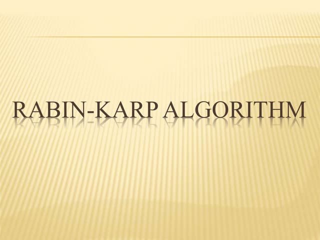 Rabin Karp Algorithm