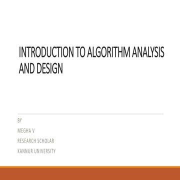 Algorithm analysis and design | PPT