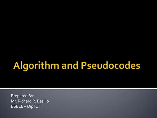 Introduction to Pseudocode
