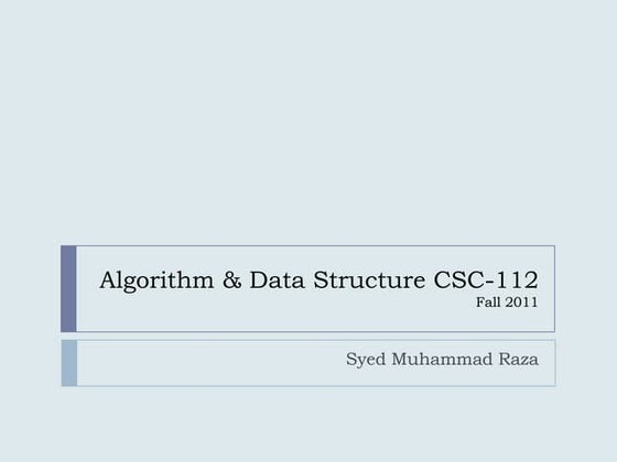 Algorithm & data structures lec1 | PPT