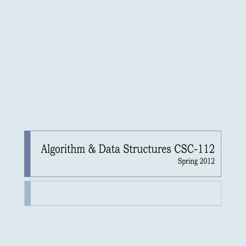 Algorithm & data structures lec1 | PPTX