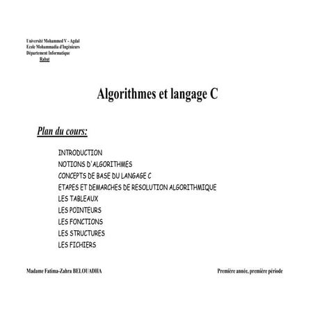 Cours d'Algorithmique et langage C  .pdf