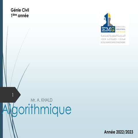 Algorithmique Partie...............................