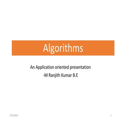 Algorithms | PPT