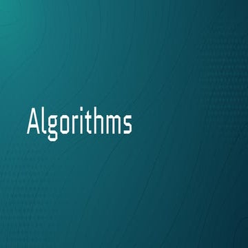 Algorithms Part 1 | PPT