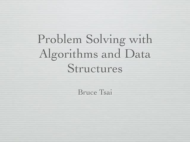 Problem Solving with Algorithms and Data Structures