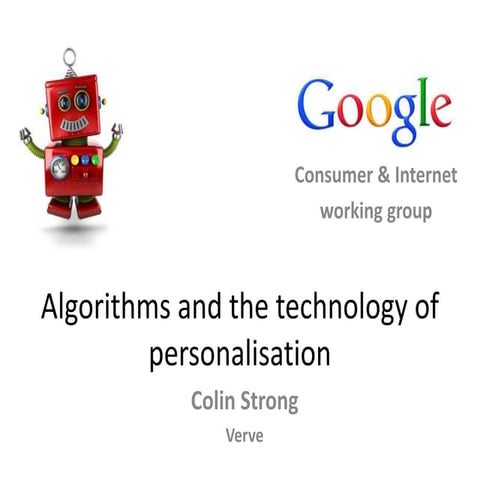 Algorithms and the technology of personalisation final