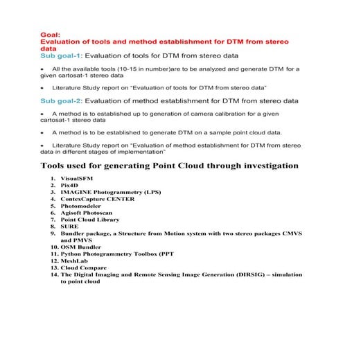 Algorithms and tools for point cloud generation