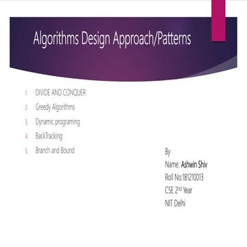 Algorithms Design Patterns | PPT